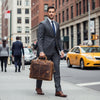 Genuine Full Grain 17 Inch Laptop Briefcase Bag Brown