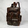 Genuine Premium Leather Multi Functional Hiking Backpack