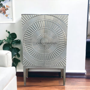 German Silver Fusion Bar Cabinet