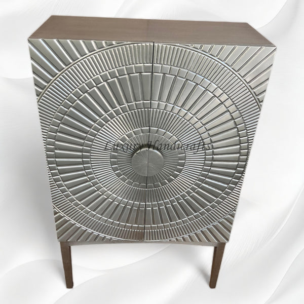German Silver Fusion Bar Cabinet