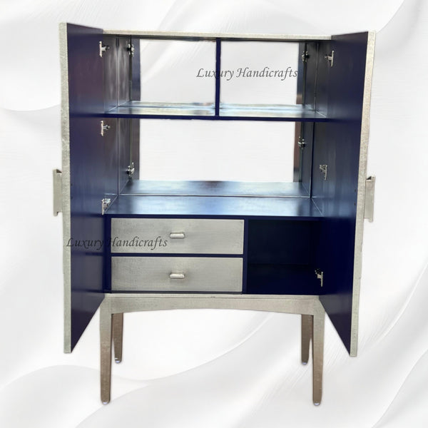 German Silver Fusion Bar Cabinet