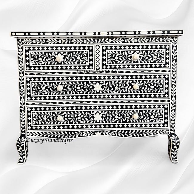 Grace Bone Inlay 4 Drawer Dresser Black