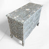 Commode 4 tiroirs Grace en nacre avec incrustations de nacre, gris