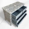 Commode 4 tiroirs Grace en nacre avec incrustations de nacre, gris