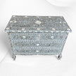 Commode 4 tiroirs Grace en nacre avec incrustations de nacre, gris