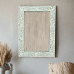 Green Bone Inlay Floral Rectangle Mirror