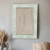 Green Bone Inlay Floral Rectangle Mirror