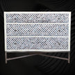 Grey Colored Bone Inlay 3 Drawer Dresser 1