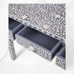 Grey Mother Of Pearl Inlay Floral 3 Drawer Console Table 1
