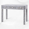Grey Mother Of Pearl Inlay Floral 3 Drawer Console Table 4