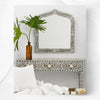 Grey Mother Of Pearl Inlay Floral 3 Drawer Console Table 5