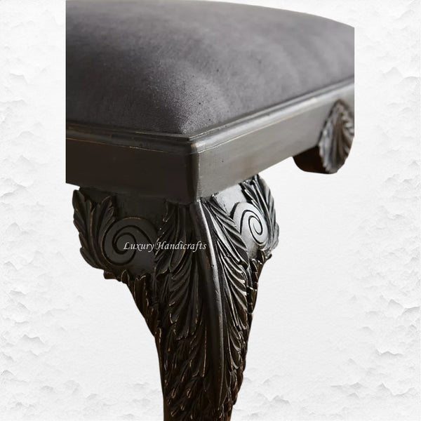 Handcarved Menagerie Rabbit Dining Chair Black Set of 2