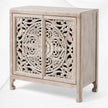 Handcarved Lombok Entryway Cabinet White Wash 3