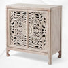 Handcarved Lombok Entryway Cabinet White Wash 3