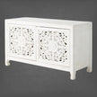 Handcarved Lombok Media Unit 2 Door White 3