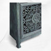 Handcarved Lombok Media Unit 2 Door Indigo Blue 4