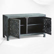 Handcarved Lombok Media Unit 2 Door Indigo Blue 3