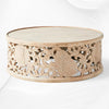 Handcarved Lotus Coffee Table Whtewash Finish 4