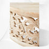 Handcarved Lotus Coffee Table Whtewash Finish 2