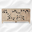 Handcarved Lotus Sideboard White Wash 2