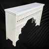 Ruby Handcarved Wooden Console White Distress Finish 3