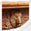 Handgeschnitzter Menagerie-Esstisch, Natur