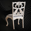 Handcarved Menagerie Rabbit Dining Chair White Set of 2 4