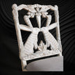 Handcarved Menagerie Rabbit Dining Chair White Set of 2 2