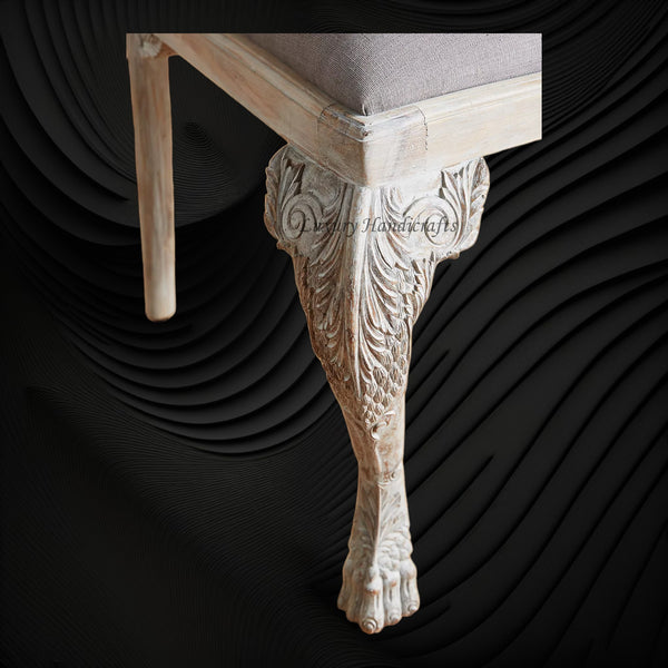 Handcarved Menagerie Rabbit Dining Chair White Set of 2