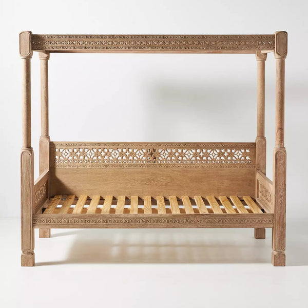 Handcarved Ezana Canopy Daybed Natural