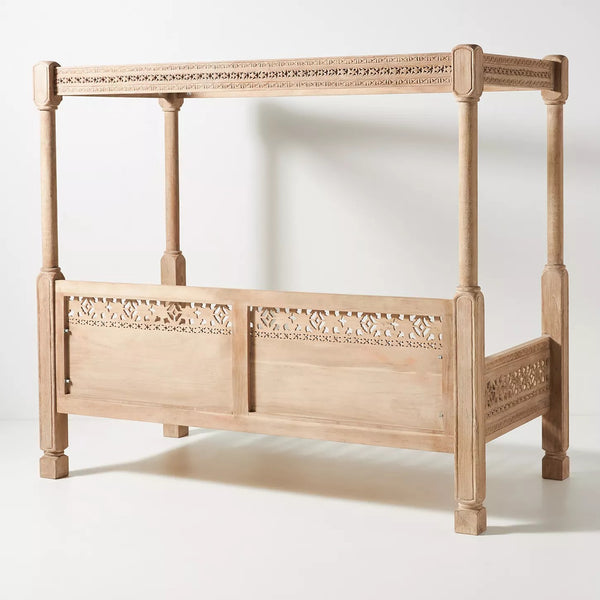 Handcarved Ezana Canopy Daybed Natural