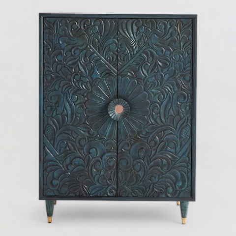 Armoire Gulliver sculptée à la main Indigo