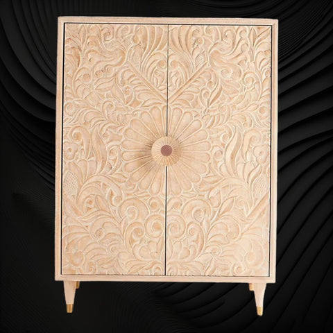 Armoire Gulliver sculptée à la main Naturel
