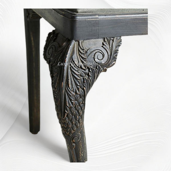 Handcarved Menagerie Owl Dining Chair Black Set of 2