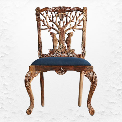 Handcarved Menagerie Woodpecker Dining Chair Brown Set of 2