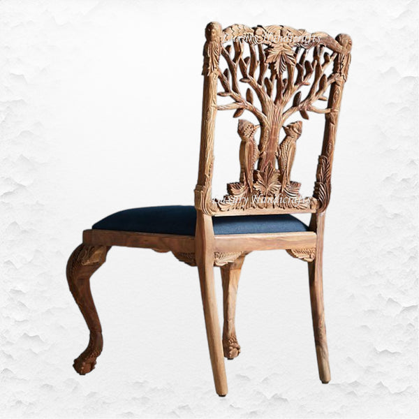 Handcarved Menagerie Woodpecker Dining Chair Brown Set of 2