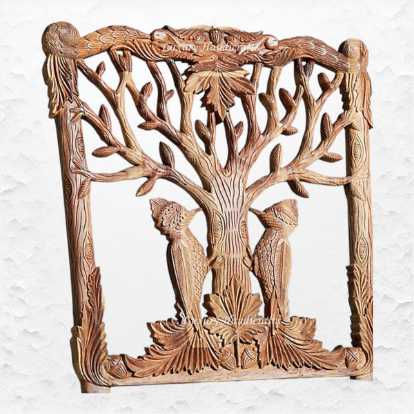 Handcarved Menagerie Woodpecker Dining Chair Brown Set of 2