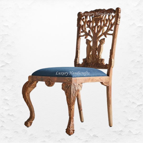 Handcarved Menagerie Woodpecker Dining Chair Brown Set of 2