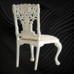 Handcarved Menagerie Woodpecker Dining Chair White Set of 2 3