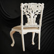 Handcarved Menagerie Woodpecker Dining Chair White Set of 2 4