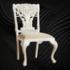 Handcarved Menagerie Woodpecker Dining Chair White Set of 2 2