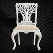 Handcarved Menagerie Woodpecker Dining Chair White Set of 2 1
