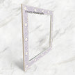 Handcrafted Bone Inlay Floral Mirror Lilac
