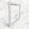 Handcrafted Bone Inlay Floral Mirror Lilac