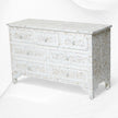 Commode à 7 tiroirs avec incrustation de nacre blanche, grande