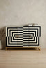 Handmade Optical Illusion Bone Inlay Sideboard Cabinet