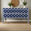 Hazel Bone Inlay 2 Drawer Sideboard Indigo Blue