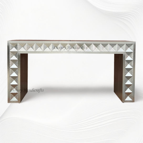Talitha Silver Metal Embossed Console