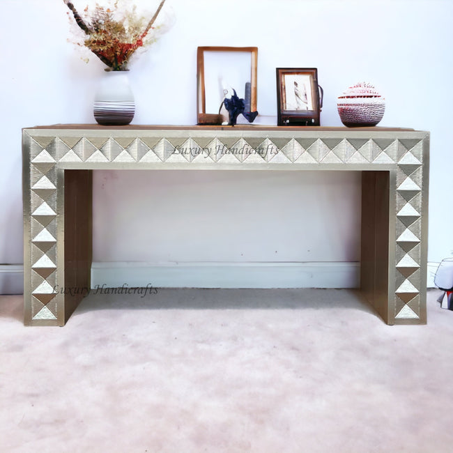 Talitha Silver Metal Embossed Console 1