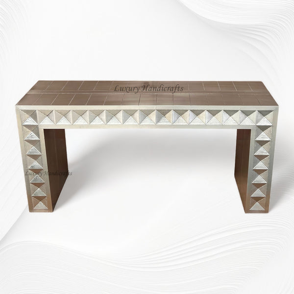 Talitha Silver Metal Embossed Console